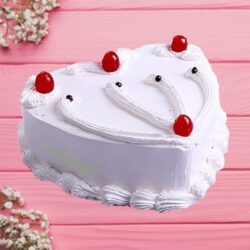 love loaded heart white forest cake