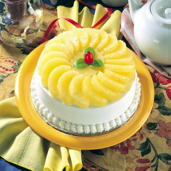 Fresh Pineapple Fruit eggless cake
