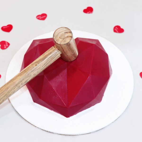 Red Heart Shape Pinata Cake