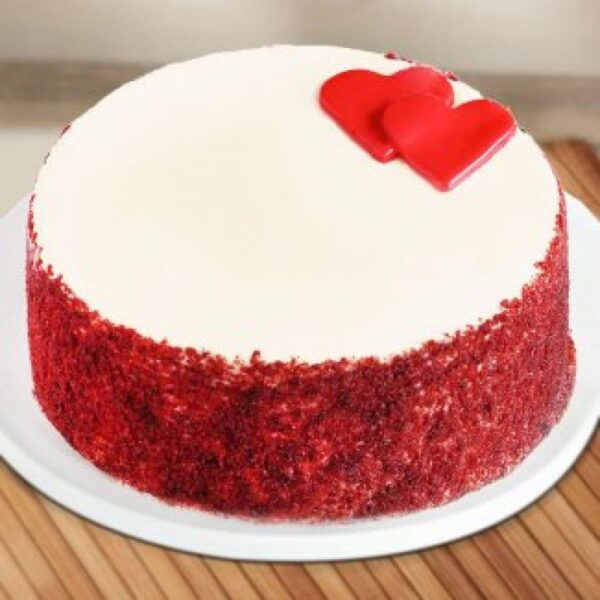 red velvet cake with tiny Hearts