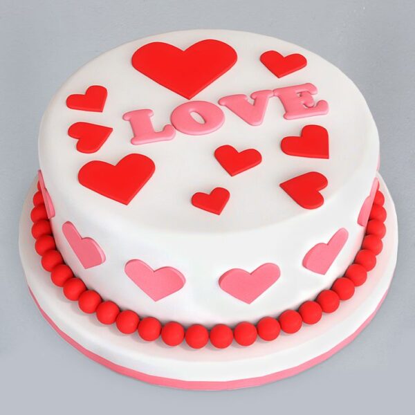 Hearts Fondant Cake
