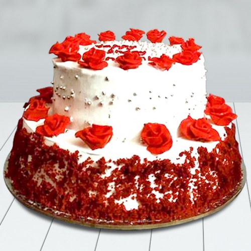 Red Velvet Double Story Cake