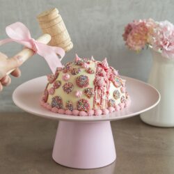 White Chocolate Decorated Half Round shape hammer cake