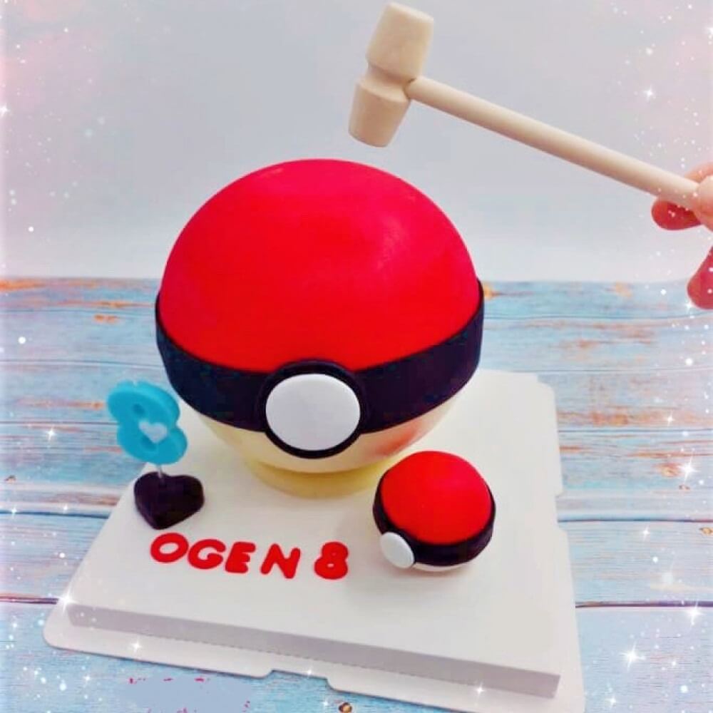 Pokemon theme pinata cake