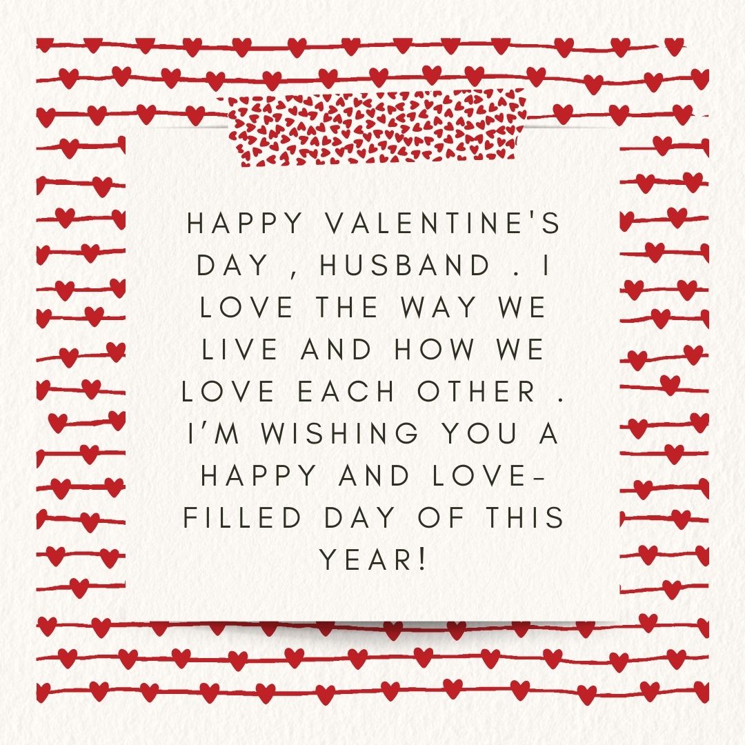 Romantic valentines day wishes for husband