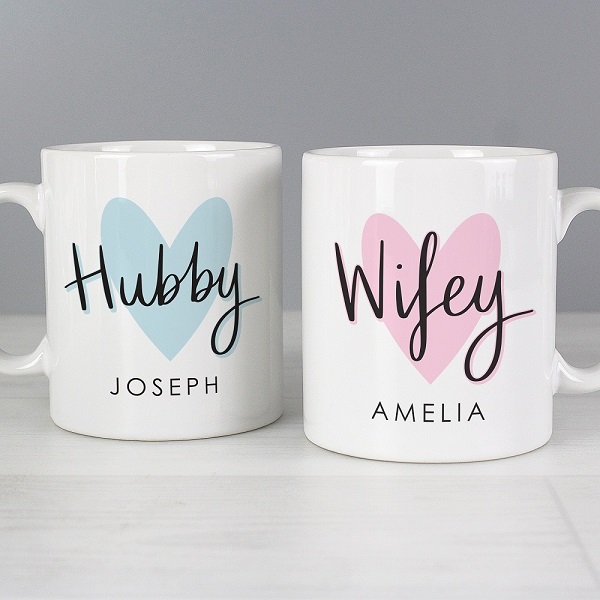 Personalised Hubby Wifey Mug anniversary gift