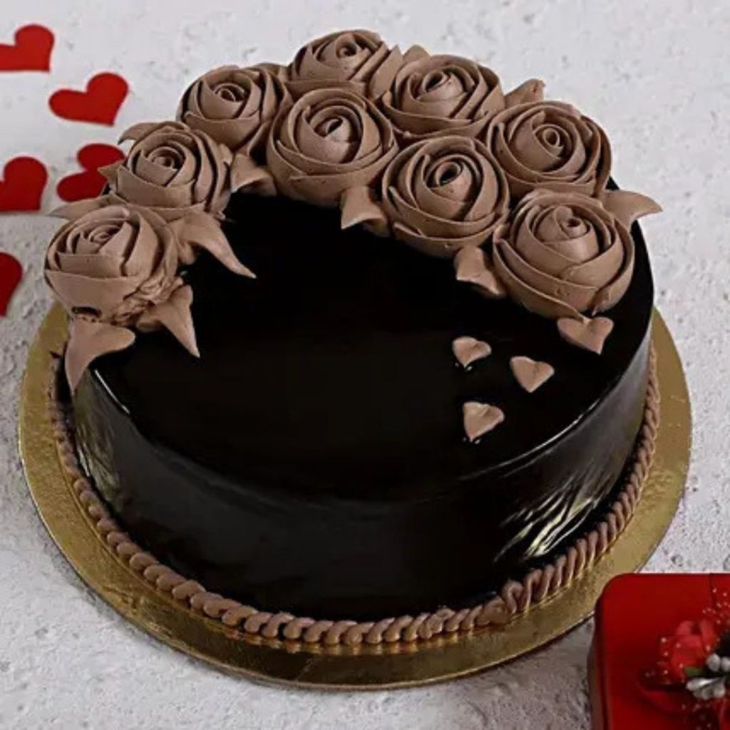 rosy chocolate cake