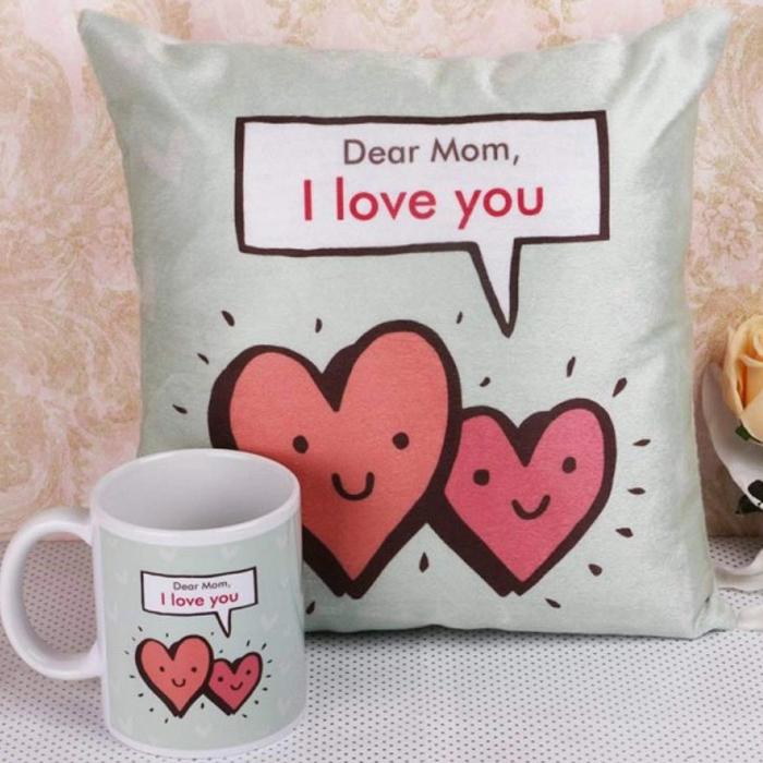 Love You Mom Mug And Cushion Combo