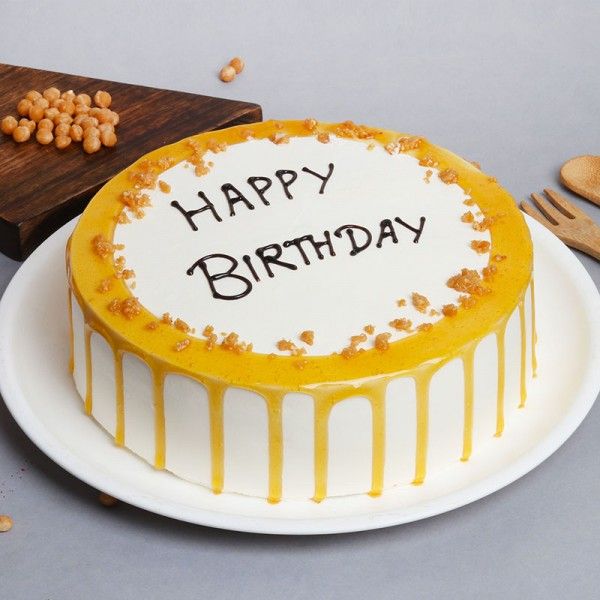 Happy Birthday Butterscotch Cake For Husband