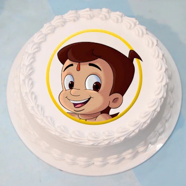 Chhota Bheem White Vanilla Photo Cake