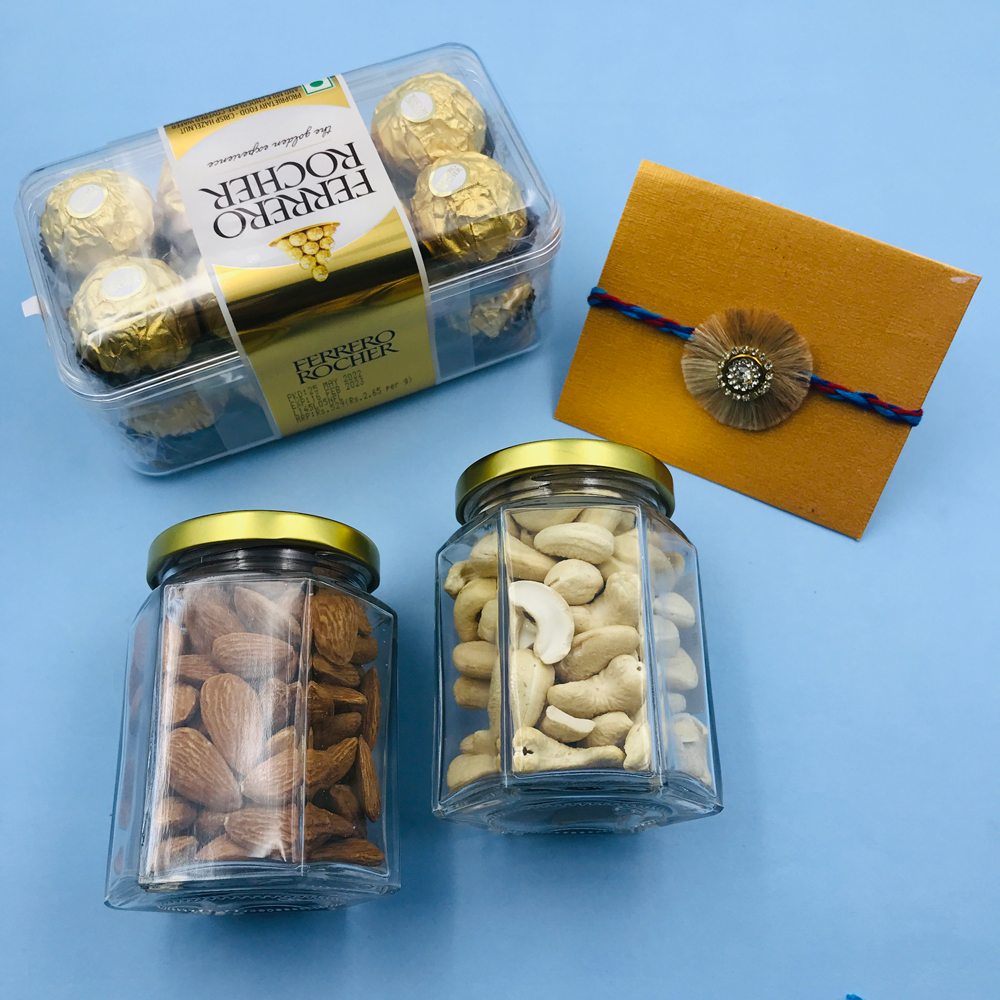 Dry Fruits And Chocolate Rakhi Hamper WishingCart