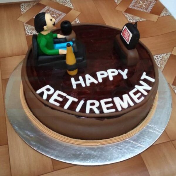 chocolate flavor retirement cake