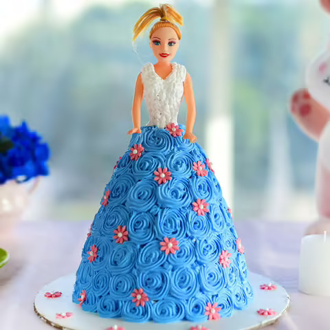 Barbie Doll Cream Cake