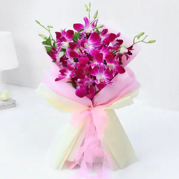 Purple Orchids Flower Bouquet